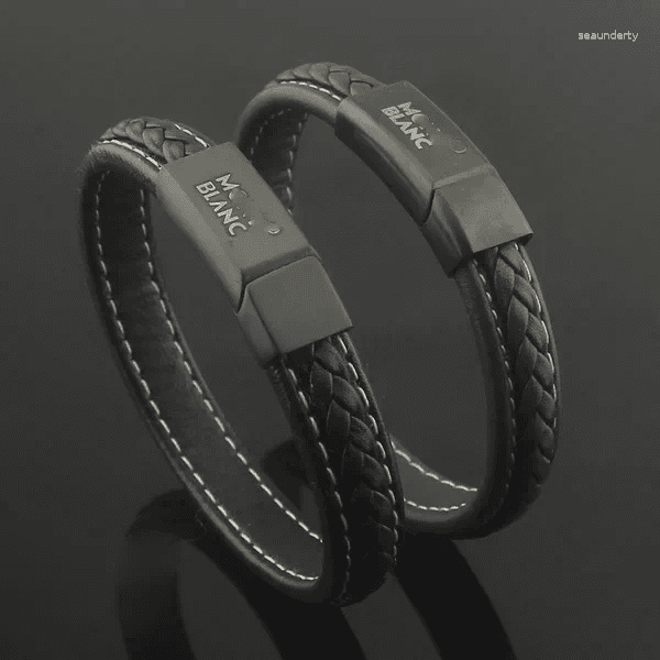 Bangle MB Leather Magnetic Clasp Bracelet For Men: Trendy And Functional Jewelry