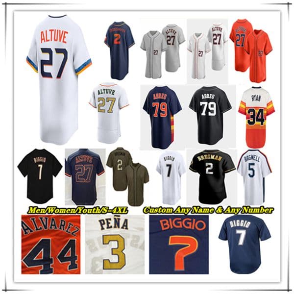 Jose Altuve Yordan Alvarez Baseball Jersey Jeremy Pena Yainer Diaz Jake Meyers Chas McCormick Framber Valdez Nolan Ryan Christian Walker Mauricio Dubon Paredes 4XL
