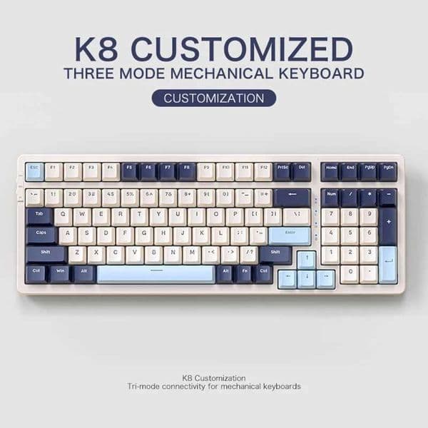 New Arrival K8 100 key wireless mechanical keyboard the third mock examination connection full key heat exchange lighting effect gasket muffler structure T250325