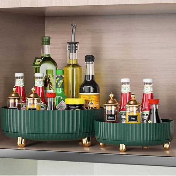 Cosmetics perfume manager tray rotates 360 ° Lazy Susan rotating and skin care products cosmetics storage large capacity 250324