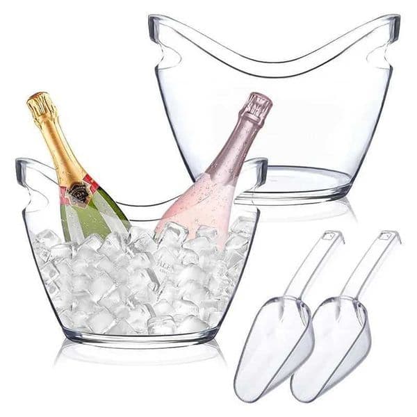 4L plastic ice bucket champagne whiskey wine beer cooler ice bucket cube container for bars clubs parties family gatherings X250326