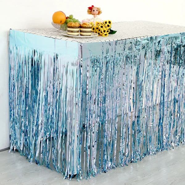 275x75cm Hawaiian party decoration table foil edge metal tin plated used for wedding birthday and 250325