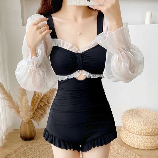 Coverup Women High Waist Lace Patchwork BF Swimwear Elegant Beach Style Female Mini Sexy s Holiday Cozy Slim Backless 250321BANJIA