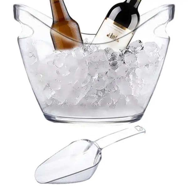 Transparent bucket multifunctional beverage bathtub with spoon including large cooling ice bucket for champagne wine beer and bar supplies X250326