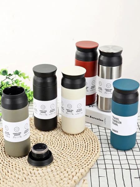 500ml cup coffee insulated water bottle stainless steel roller vacuum suction portable travel office 250325