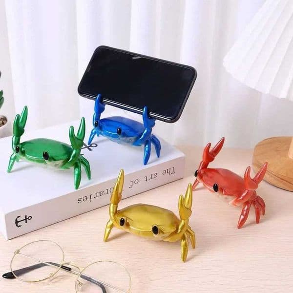 Mobile phone holder cute crab shaped phone stand installation lazy pen glasses holder chasing drama art decorationXJ250326
