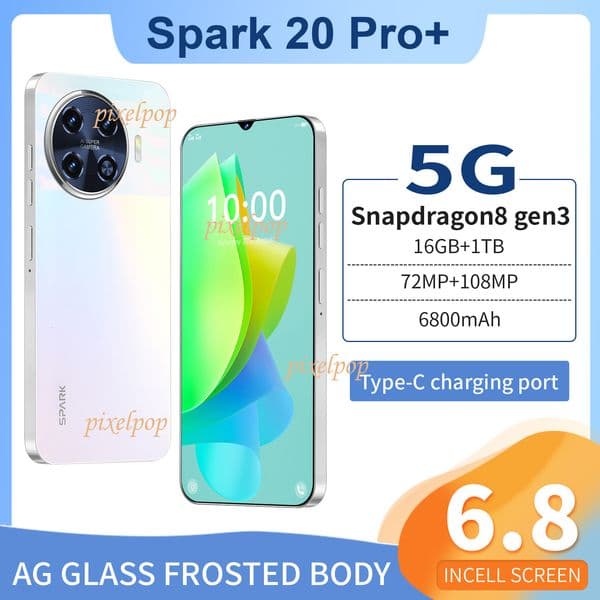 Spark 20 mobile phone 16+1T card dual standby 6.8-inch high-definition screen price quick release