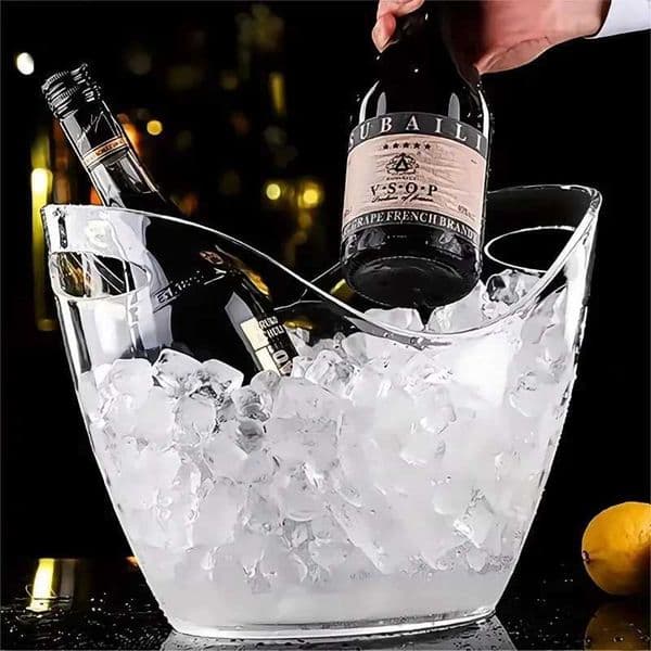 Transparent ice storage bucket beer barrel bar ice bucket container champagne can wine cooler X250326