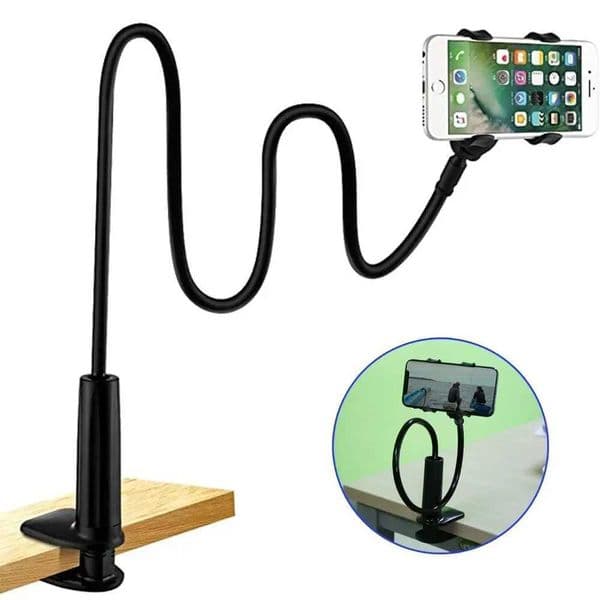 Lazy Phone Stand Flexible Gooseneck Installation Clip Stand for Android Phone Bed Desktop Phone Stand 360 Mobile Phone ClipXJ250326