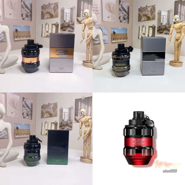 Solid Perfume Viktor Rolf Spicebomb Infrared Eau Parfum Woody Spicy Cologne For Men With Notes Of Leather Cinnamon 3 Fl Oz Drop De Otylz