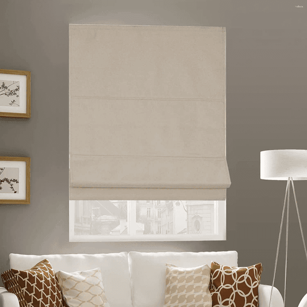 Curtain Modern Roman Shade Blinds Fabric Roller Shades For French Windows Zebra Blind Chain Control Built-In Installation Home Office