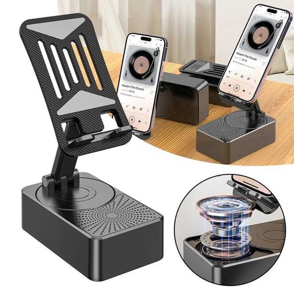 Mobile phone holder with compatible speaker wireless speaker adjustable tablet desktop Live Lazy holderXJ250326