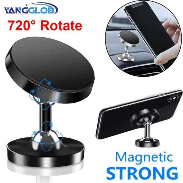 Dual axis alloy magnetic car holder with 720 rotating dual ball magnetic phone holder suitable for any model of phoneXJ250326