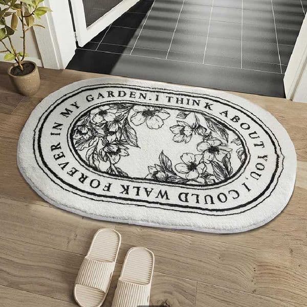 Anti slip bathroom mat floral door mat absorbent carpet entrance carpet balcony floor mat living room bathroom kitchen decoration sliding carpetXJ250325