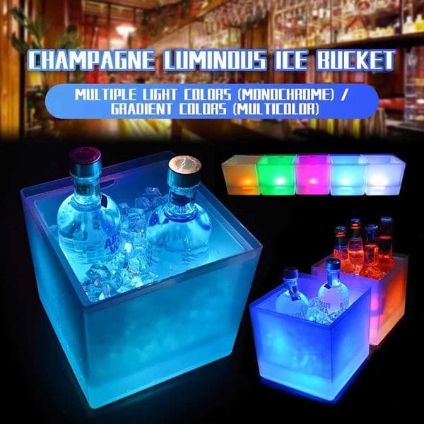 3.5L 5-color LED ice bucket food grade PP cooler ice bucket double-layer color champagne beer ice bucket used for bars nightclubs parties X250326
