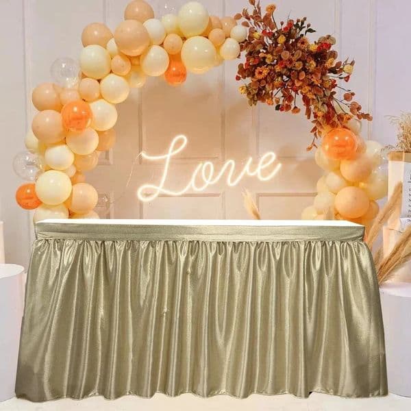Glitter lights gold table skirts tablecloths shimmering and rectangular covers used for birthday parties events wedding decorations 250325