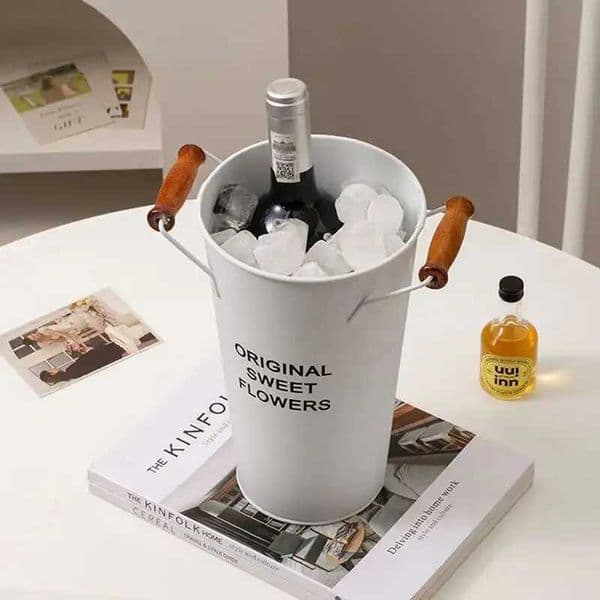 Bar ice container wine barrel champagne beer cooler garden plant vase multifunctional storage X250326