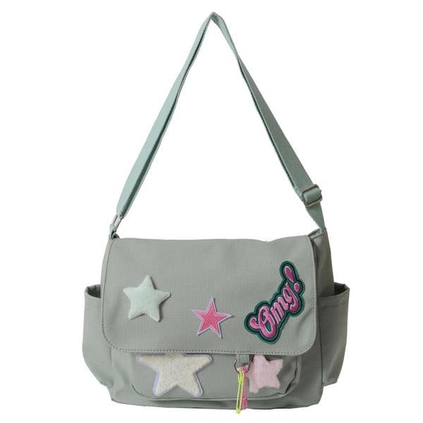 Cute messenger bag for women large capacity canvas cute shoulder star message candy color casual travel outdoor 250326