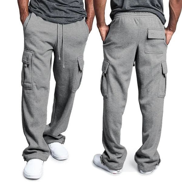 Mens Sweatpants Straight Fit Joggers for Sports and Streetwear Loose Oversized Drawstring Long Pants Men Multi-pocket Pants 250324BJ