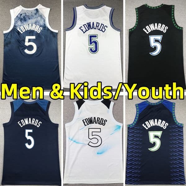 ant Anthony Edwards Basketball Jerseys Men Kids Youth Jersey City Wear adult children edition