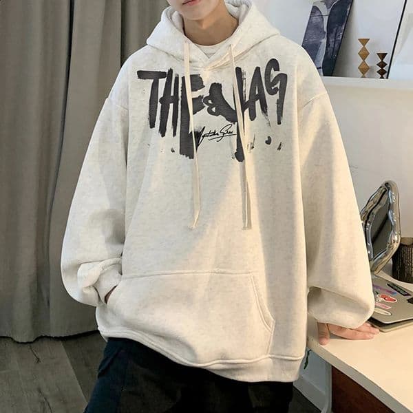 High Street Letter Print Oversized Hoodie Mens Hip Hop Fashion Hooded Sweatshirt Autumn Y2K Vintage Pullover Hoody Clothes 250324