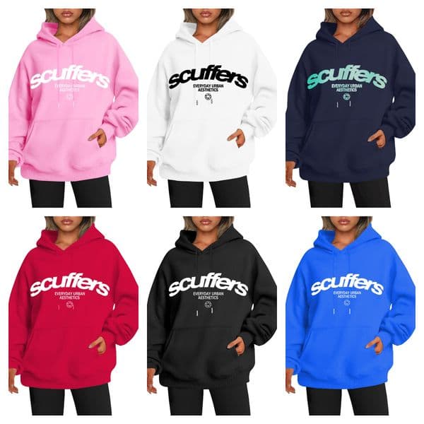 Oversized Hoodie Harajuku Scuffers Logo Hoodies Women Sweatshirts Gothic Korean Streetwear Tops Grunge Y2k Clothes