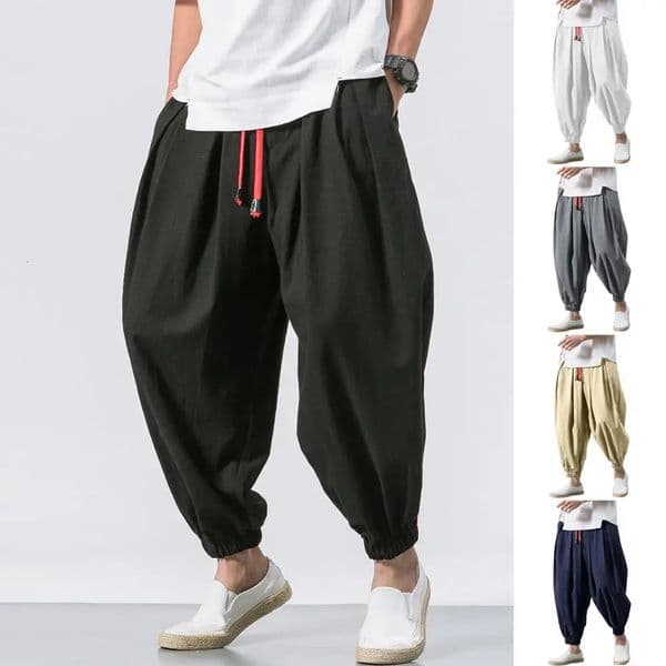 brushed harem pants mens loose jogging Japanese 250327
