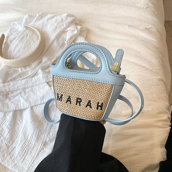Hot Vintage Children's New Straw Handbag Princess Little Girl Out Crossbody Bag