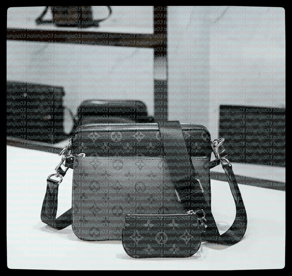 High Quality Designer bags mens womens POCHETTE TRIO Cross Body Wallets Leather tote bag Patchwork handbag shoulder bags Totes Purse Crossbody Bag with dust bag A03