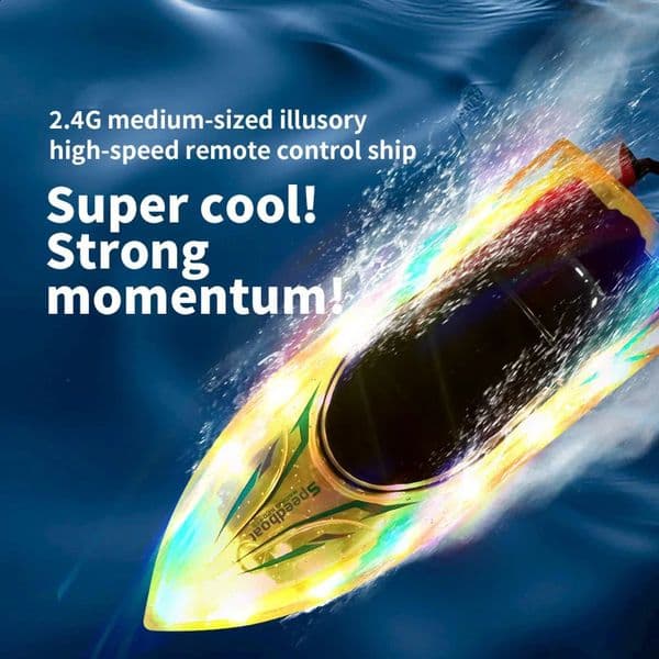 2.4g Water Speed Boat Switch Reset Light Remote Control Boat ChildrenS Toy Remote Control Electric Boat Birthday Gift 250320