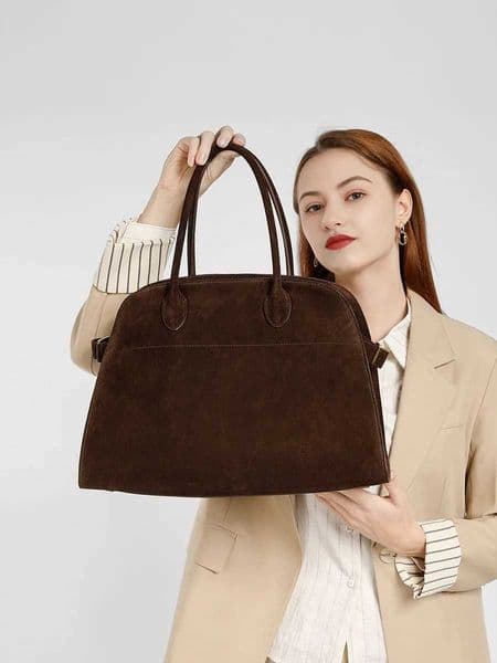 Margaux15 Deerskin Panther High Freeze Cowhide Womens Handbag High Grade Leather Large Capacity Suede Handbag Z250328