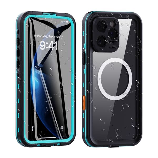 DOT+ Redpepper Full Sealed Clear Waterproof Case Magnetic For Magsafe Charging Full-Body Protective Shockproof Diving Swimming Case For iPhone 16 Pro Max Plus