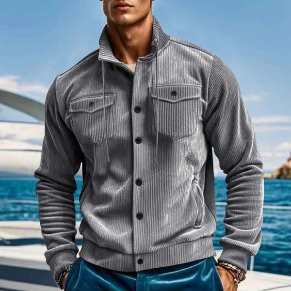 Autumn And Winter Corduroy Lapel Men's New Retro Multi Pocket Workwear Jacket