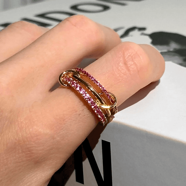 ring High Quality Silver Rose Gold Plated 4 Circle Round Set Slippy CZ Rings Sample Design Women Fashion Jewelry Gift
