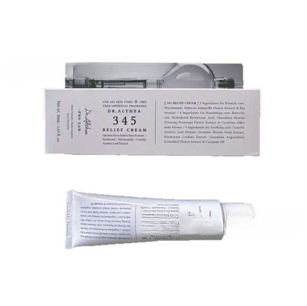 Korean Vegetarian Skin Care 345 Relief Cream Daily Facial Moisturizer Alleviates blemishes soothes restores moisture with nicotinamide panthenol all skin types
