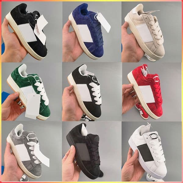 Designer Kids Shoes Suede Sneaker Pink Glow Youth Platform Shoe Low Top Leather Yellow Black Gum Toddler Sports Trainers EUR28-35