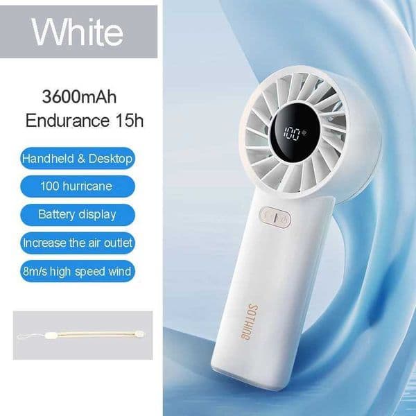 Sothing Mini handheld fan 3600mAh USB charging 100 speed ultra quiet portable cooling fan X250329