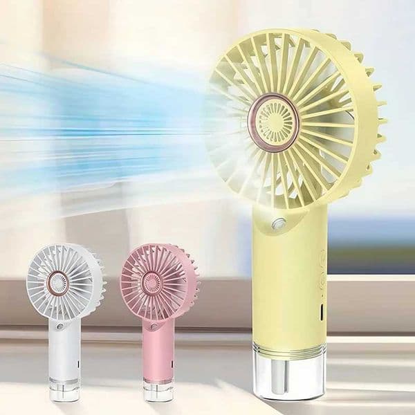 Hand held mini fan with humidified water to supplement USB fast charging suitable for convenient desktop 1200mAh hand held spray fan 2025 X250329