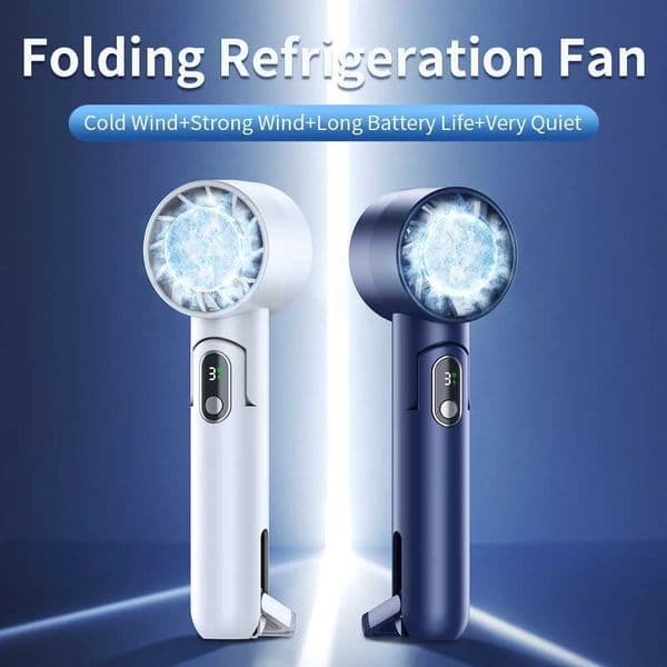 Portable electric fan semiconductor refrigeration handheld fan 4000mAh USB charging cooling fan outdoor air cooler X250329