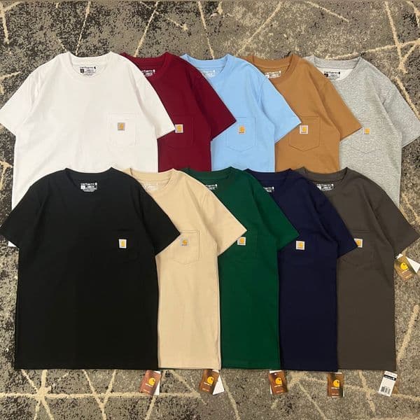 2025 New Fashion Brand Carharttshirt Men's T-shirts High Version American Classic Collection Unisex Short Sleeved T-shirt
