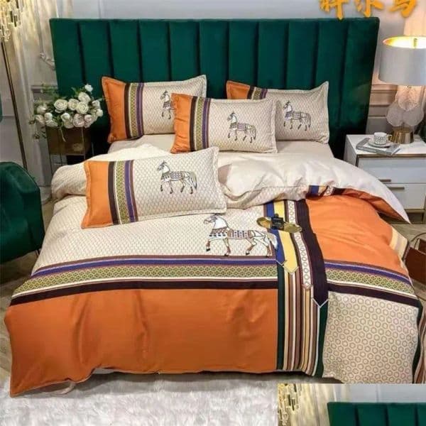 cologne perfume 2026 Bedding Sets 3Pcsset Luxury Plaid Set Bed Linen Cotton Duvet Er Pillowcase Bedspread On The Horse Sheet Fitted Drop Delivery Home Gard Free