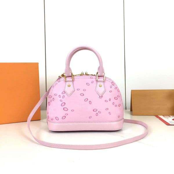womens designer pink sakura shell bag cherry blossom almas leather shoulder bags murakami crossbody messenger handbag purse high quality designerbagsa66