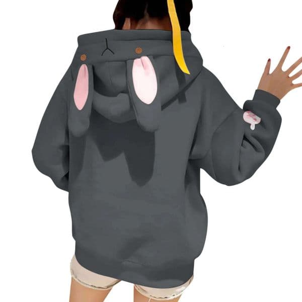 Ddmyshoesvip Women Rabbit Sweatshirts Bunny Hoodies With Ears Clothes Girls Long Sleeve Oversized Tracksuit Jackets Tops