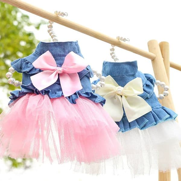 Summer Dog Clothes Pet Dresses for Small Dogs Pomeranian Chihuahua Puppy Kitten Skirt Clothing for Medium Dogs Product Supplies 250325