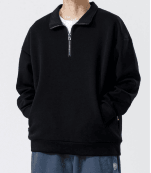 121 Turtleneck Sweatshirt for Men Autumn and Winter Thickened Loose Trendy Solid Color Casual thumbnail 2