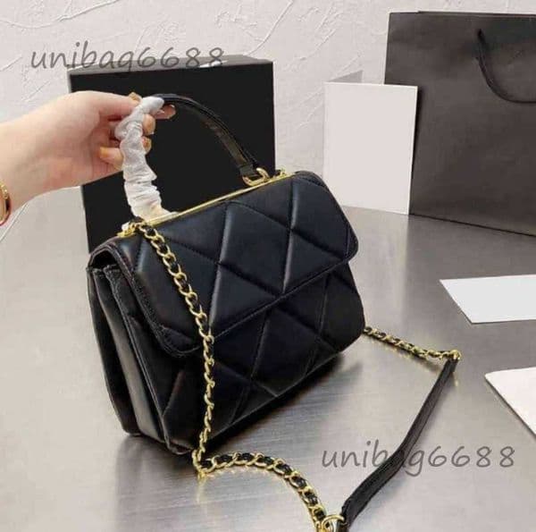 Calfskin Leather Trendy Bags Top Handle Quilted Chain Cross Body Shoulder Bag Classic Flap Large Capacity Famous Designer Wallet Purses Ladies Handbags