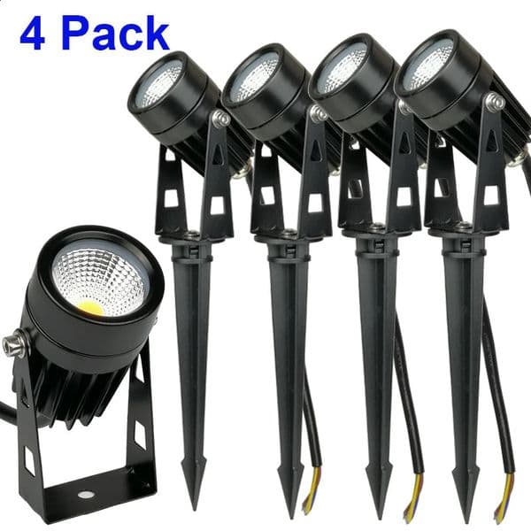 4 Pack Style COB Garden Lawn Lamp Light 220V 110V 12V Outdoor LED Spike Light 3W 5W Path Landscape Waterproof Spot Bulbs 250325BJ