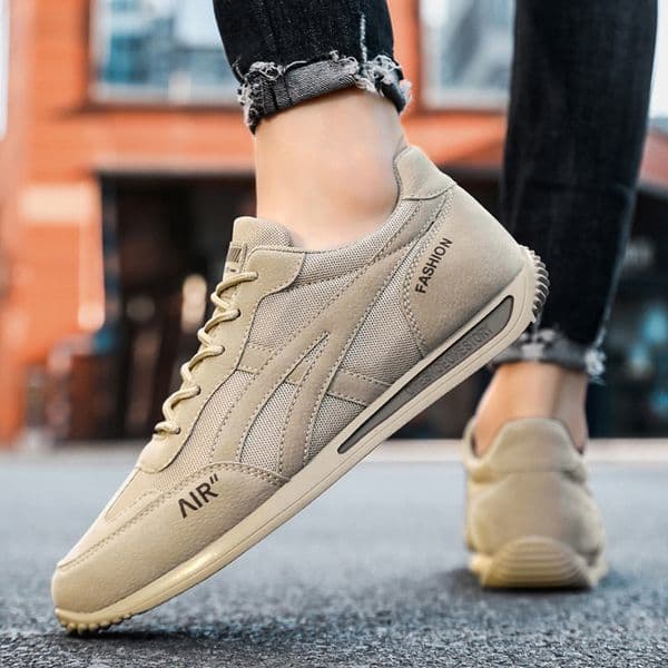 Men's Breathable Khaki hot Gray Sneakers: Lightweight Athleisure Running Shoes for Men - Comfort Soft Sole Sizes 39-44