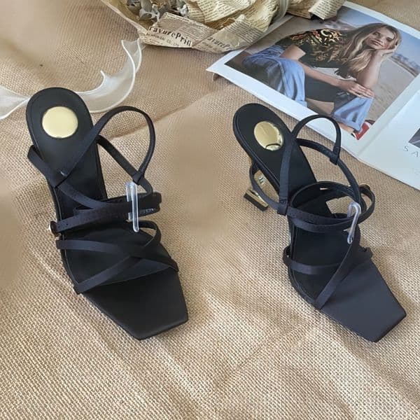 Sandals new fashion sandals luxury designer shoes genuine leather letter beach shoes outdoor casual high heels women's sexy banquet shoes rubber sandals