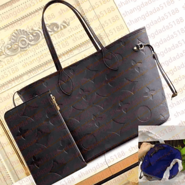 Designer Shoulder Composite Bag neverfulls Floral Handbag Purse Fashion Totes Leather Artwork Check Large Capacity Shopping Bag Casual Tote With Small Wallet
